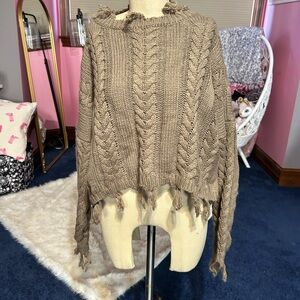 Altar'd State Taupe Cable crop sweater